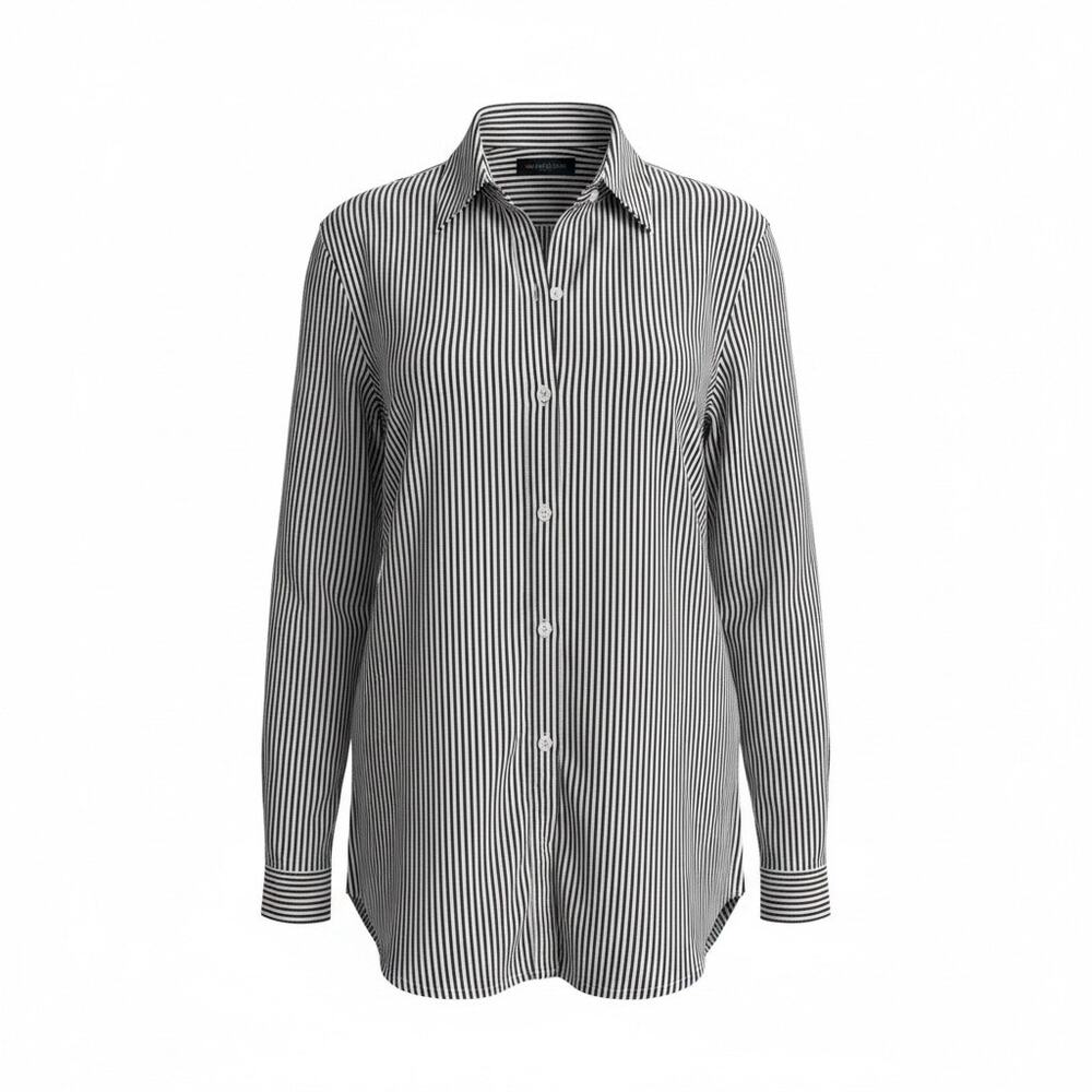J.McLaughlin Preppy Stripe Button Down Shirt Relaxed Classic Comfort Size M